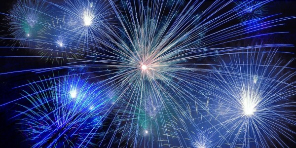 Zoom sur les feux d'artifices et les chevaux
